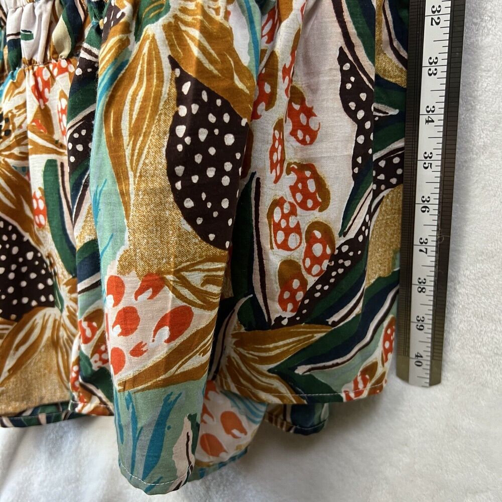 Floral 3X Maxi Tiered Cottage Feminine Puffy Sleeves Off Shoulder Long Dress - Picture 12 of 15